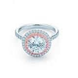 美国代购直邮TIFFANY正品1克拉HVVS1白钻粉钻碎钻铂金求婚钻戒指