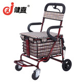 健喜老年人购物代步车折叠座椅可坐四轮买菜休闲助步手推车JXA006
