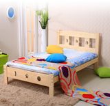 简约田园实木床成人板床松木床1.2米单人床1.5米1.8m双人床儿童床