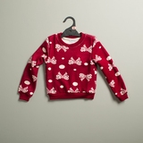 3-5岁外贸童装女童秋冬红色保暖加绒卫衣儿童冬季不倒绒套头衫