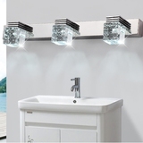 现代简约LED水晶镜前灯浴室卫生间厕所壁灯 防水不锈钢化妆镜子