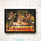 KISS乐队金属摇滚音乐复古酒吧个性另类挂画壁画琴行装饰画有框画