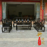 红木家具老挝大红酸枝黑料皇宫椅沙发八件套组合实木沙发椅