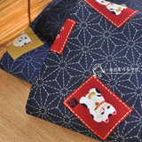 日本进口纯棉棉布 描金招财猫和风布料批发 手工 定番15000半米N