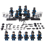 拼装积木人仔军事城市系列反恐防爆部队兵配件武器枪儿童玩具男孩