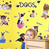 创意3D立体仿真动物墙贴纸客厅电视背景墙壁纸狗狗宠物店装饰贴画