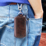 路易斯库克牛皮创意钥匙包男士腰挂多功能个性锁匙包汽车钥匙扣包