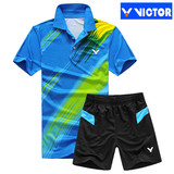正品 Victor/胜利羽毛球服套装 男女款短袖运动情侣训练服运动服
