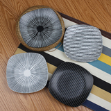 日式陶瓷西餐盘套装家用创意四方平盘圆形牛排盘子蛋糕盘点心盘