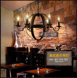 迈邦设计的复古创意客厅美式乡村风格田园麻绳工业餐厅吊灯