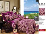 包邮床单床笠床裙被套三四多件套定做纯棉活性贡缎磨毛 紫色 欧式