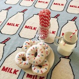 ins爆款婴儿宝宝抱毯 milk牛奶瓶小树全棉针织毯儿童童车盖毯空调