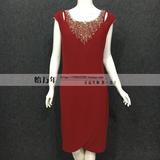 代购碧琦BIQI专柜正品2015年冬装新款女装连衣裙 CGM5045LC 红色