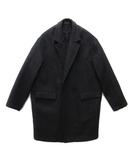 韩国代购 DUCKDIVE 2015冬季男女 黑色 中长 羊毛 外套 大衣风衣