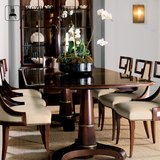 靠背新中式餐椅 现代艺术布艺餐桌椅 简美式皮革书椅 样板房定制