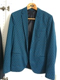 #大杂烩#zara 男式印花蓝色西装外套