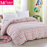蔓琳阁日式简约水洗棉被套单件1.5m单人纯棉被罩1.8m素色床上用品