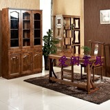 四川木家具整装棕色香樟木现代中式简约纯实木书桌电脑桌全国包邮