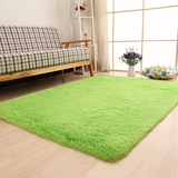 加厚丝毛纯色可机洗地毯卧室客厅茶几长方形床边毯 防滑满铺地毯