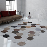 牛皮地毯别墅高档定制 设计师地毯 马毛地毯灰色个性地毯创意地毯