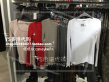 HM H&M香港代购休闲套头上衣棉质修身显瘦长袖T恤圆领女装打底衫