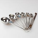 纯正304不锈钢量勺7件套 烘焙刻度勺子 量匙套装计量勺实验勺包邮