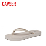CAVSER夏季女款时尚简约纯色防滑平底夹脚拖鞋度假沙滩人字拖鞋