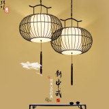 新中式铁艺鸟笼灯仿古茶楼饭店大号笼子灯创意复古餐厅鸟笼吊灯