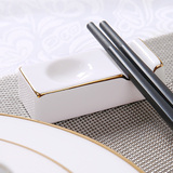 酒店专用筷子架骨瓷纯白色筷托陶瓷西餐摆台餐具汤匙托