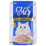 伊纳宝 妙好猫鲜封包 鲣鱼松+鸡肉80g海鲜 宠物猫湿粮包营养零食