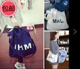 2016韩国女包帆布包女单肩斜挎包布包女环保购物袋妈咪包牛仔包包