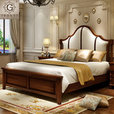 欧式实木床新古典沙发床别墅酒店1.8米布艺双人床现代中式家具