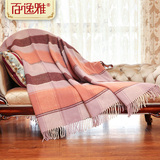 百逸雅澳洲羊毛毯盖毯加厚 办公室懒人毯子 复古床毯暖身毯
