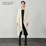 ZENE原创设计 秋装新品纯羊毛不规则针织衫 长款开衫 宽松女外套