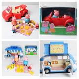 粉红猪儿童玩具佩佩乔治男女儿童过家家野餐玩具车生日礼物盒包邮