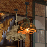 美式乡村工业复古阳台LED麻绳餐吊灯 客厅个性咖啡厅酒吧台麻绳灯