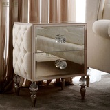 意大利新古典后现代镜面软包床头柜欧式简约置物柜全套定制VIP151