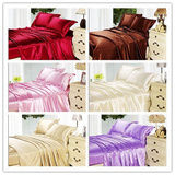 特价床品真丝四件套100%桑蚕丝素色纯色净色被套床单床笠正品