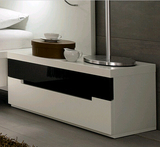 卧室床头柜 现代简约白色烤漆储物柜 定做实木宜家床边柜收纳斗柜
