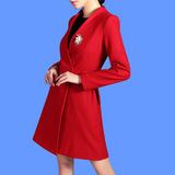2015冬季新韩版时尚羊毛呢外套女中长款加厚长袖大码修身呢子大衣