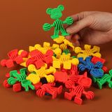 小人塑料拼插拼装软体积木2-3-7岁儿童益智力幼儿园桌面玩具批发