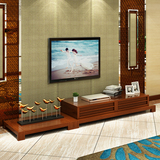 三木印象中式实木槟榔电视柜组合东南亚风格家具水曲柳实木电视柜