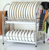 f304不锈钢碗柜碗碟架厨房置物架带盖消毒沥水架放碗架大号 双层