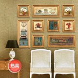 美式装饰画客厅沙发背景墙画欧式餐厅现代简约挂画乡村创意组合画