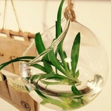 特价创意挂壁式玻璃花瓶墙挂水晶透明悬挂水培花器装饰品插花工艺