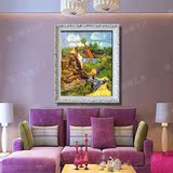 纯手绘油画梵高星空丰收卧室餐厅家居装饰画现代欧式有框画抽象画