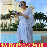 韩版宽松蕾丝纯棉镂空泳衣女比基尼罩衣罩衫防晒衫外套外搭沙滩衣