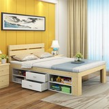 宜家实木双人床1.5米1.8松木大床1m单人床1.2简易储物床