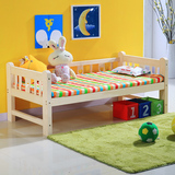 儿童家具小孩床婴儿床单人松木床1米儿童床带护栏男孩女孩实木床