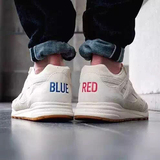 韩国日系百搭BLUE RED 后跟创意跑鞋情侣男女复古米白原宿运动鞋